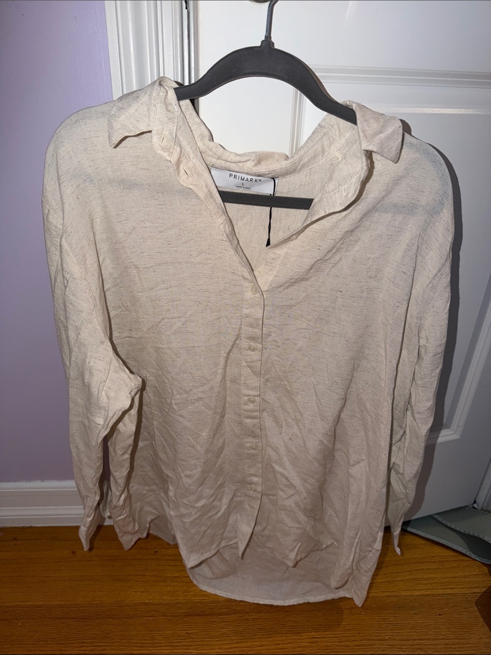 Primark Women's Ivory Button-Down Collared Shirt